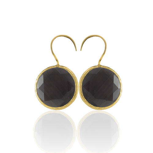 Kadir Jewellery 22 Ayar Altın Kaplama Kadın Taşlı Küpe -El İşçiliği Ve Hipoalerjenik Küpe