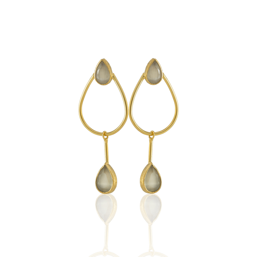 Kadir Jewellery 22 Ayar Altın Kaplama Kadın Sallantılı Küpe -El İşçiliği Ve Hipoalerjenik Küpe-E85
