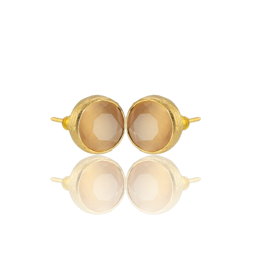Kadir Jewellery 22 Ayar Altın Kaplama Kadın Minimal Küpe -El İşçiliği Ve Hipoalerjenik Küpe