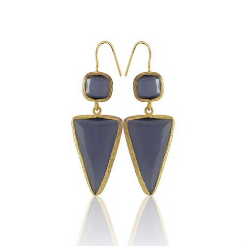 Kadir Jewellery 22 Ayar Altın Kaplama Kadın Sallantılı Küpe -El İşçiliği Ve Hipoalerjenik Küpe