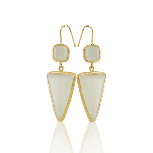 Kadir Jewellery 22 Ayar Altın Kaplama Kadın Sallantılı Küpe -El İşçiliği Ve Hipoalerjenik Küpe