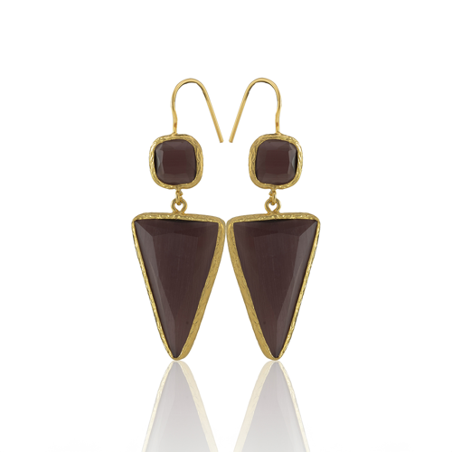 Kadir Jewellery 22 Ayar Altın Kaplama Kadın Sallantılı Küpe -El İşçiliği Ve Hipoalerjenik Küpe