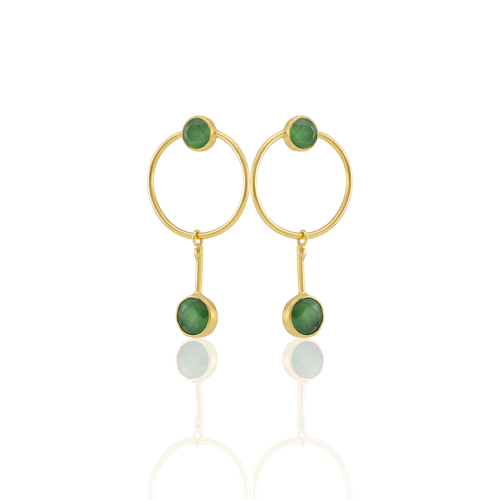 Kadir Jewellery 22 Ayar Altın Kaplama Kadın Sallantılı Küpe -El İşçiliği Ve Hipoalerjenik Küpe