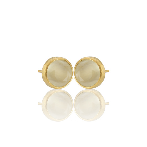 Kadir Jewellery 22 Ayar Altın Kaplama Kadın Minimal Küpe -El İşçiliği Ve Hipoalerjenik Küpe