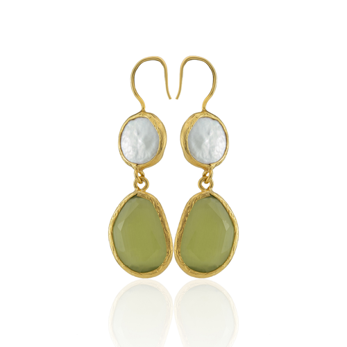 Kadir Jewellery 22 Ayar Altın Kaplama Kadın İnci Küpe -El İşçiliği Ve Hipoalerjenik Küpe