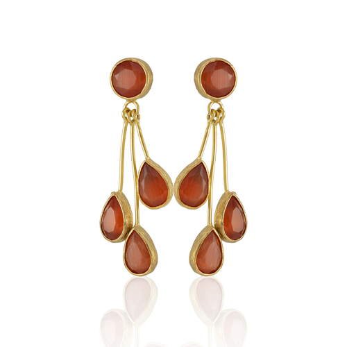 Kadir Jewellery 22 Ayar Altın Kaplama Vintage Küpe -El İşçiliği Ve Hipoalerjenik Küpe