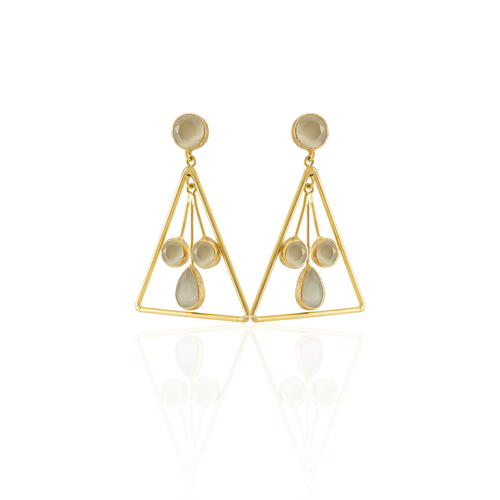 Kadir Jewellery 22 Ayar Altın Kaplama Kadın Sallantılı Küpe -El İşçiliği Ve Hipoalerjenik Küpe