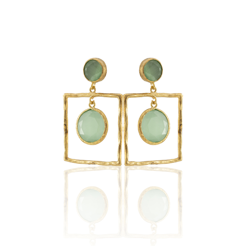 Kadir Jewellery 22 Ayar Altın Kaplama Kadın Sallantılı Küpe -El İşçiliği Ve Hipoalerjenik Küpe-E85