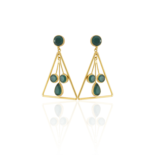 Kadir Jewellery 22 Ayar Altın Kaplama Kadın Sallantılı Küpe -El İşçiliği Ve Hipoalerjenik Küpe