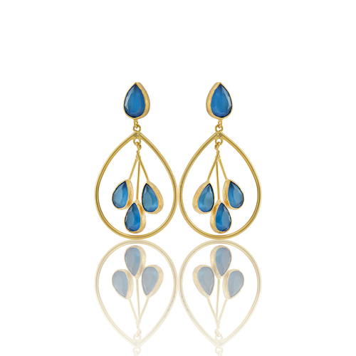 Kadir Jewellery 22 Ayar Altın Kaplama Kadın Sallantılı Küpe -El İşçiliği Ve Hipoalerjenik Küpe