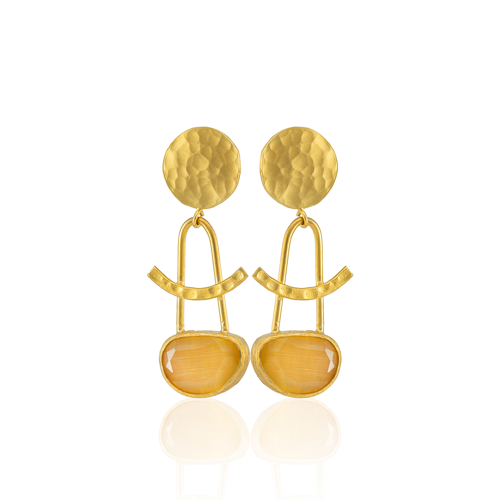Kadir Jewellery 22 Ayar Altın Kaplama Vintage Küpe -El İşçiliği Ve Hipoalerjenik Küpe