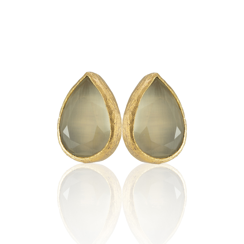 Kadir Jewellery 22 Ayar Altın Kaplama Kadın Minimal Küpe -El İşçiliği Ve Hipoalerjenik Küpe