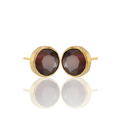 Kadir Jewellery 22 Ayar Altın Kaplama Kadın Minimal Küpe -El İşçiliği Ve Hipoalerjenik Küpe