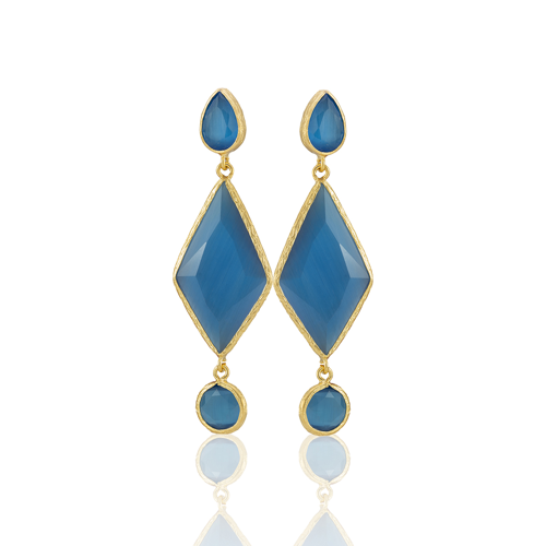 Kadir Jewellery 22 Ayar Altın Kaplama Kadın Sallantılı Küpe -El İşçiliği Ve Hipoalerjenik Küpe
