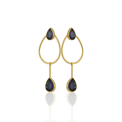 Kadir Jewellery 22 Ayar Altın Kaplama Kadın Sallantılı Küpe -El İşçiliği Ve Hipoalerjenik Küpe-E85