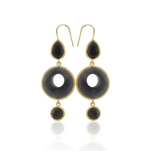 Kadir Jewellery 22 Ayar Altın Kaplama Kadın Sallantılı Küpe -El İşçiliği Ve Hipoalerjenik Küpe