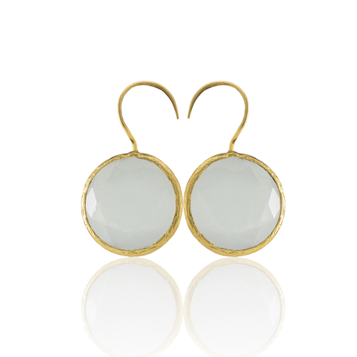 Kadir Jewellery 22 Ayar Altın Kaplama Kadın Taşlı Küpe -El İşçiliği Ve Hipoalerjenik Küpe