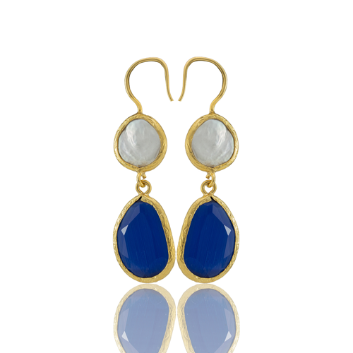 Kadir Jewellery 22 Ayar Altın Kaplama Kadın İnci Küpe -El İşçiliği Ve Hipoalerjenik Küpe