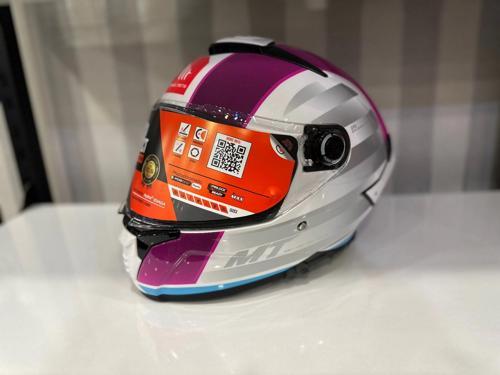 KASK MT THUNDER 4 SV TEARS C8 PARLAK İNCİ BEYAZ/PEMBE