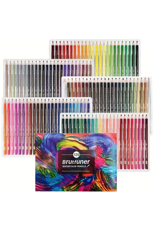 120 Renkli Sulu Boya Kalem Seti, Suluboya Kalemleri, Hediye Kalem Seti, Yüksek Kaliteli Pigment
