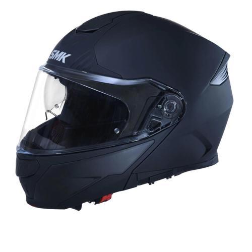 Kask Smk MA200 Gullwing Blank Matt Black Çene Açılır
