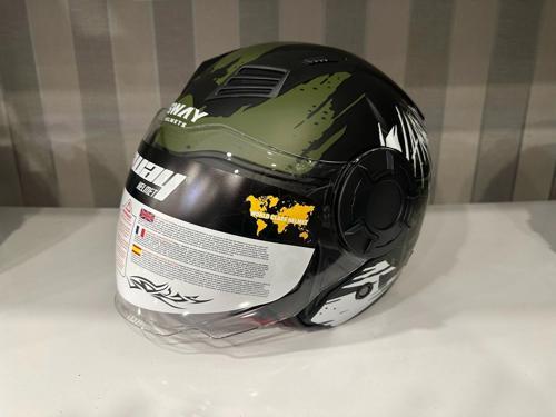 KASK SWAY SW-766 Matt Warrıor Black Army Grey GÜNEŞ GÖZLÜKLÜ