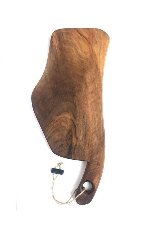 Doğal Ceviz Ağacı Kesme Tahtası Satır Formunda Özel Tasarım 40X16X2.0Cm No:6