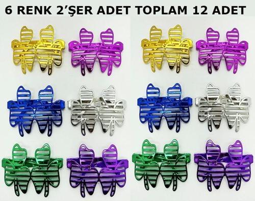 Vegas Casino Kupa Sinek Temalı Parti Gözlüğü 6 Renk 12 Adet