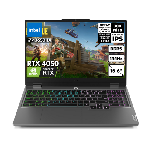 LOQ i7-13650HX 32-GBDDR5 1 TBSSD RTX4050 (6GB-105W) 15.6" FHD Freedos AI Gaming Notebook 83DV0118TRHMF3