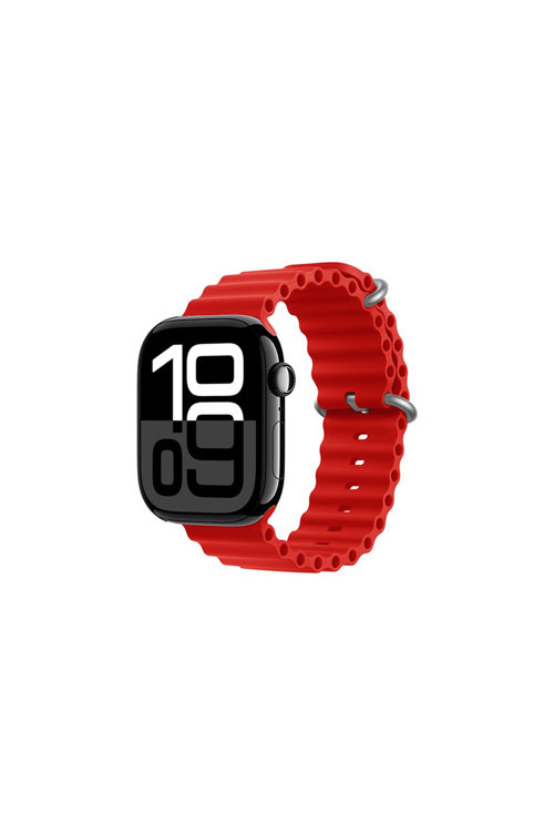Watch 10 42Mm Uyumlu Zore Krd-75 Silikon Kordon-Kırmızı