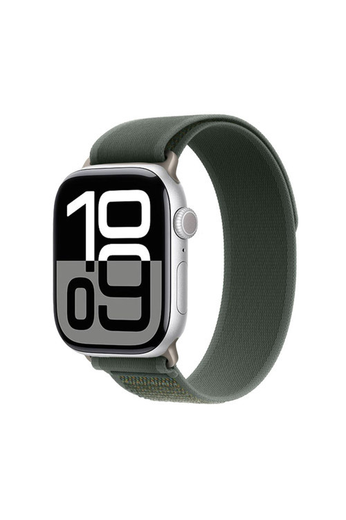 Watch 10 46Mm Uyumlu Zore Krd-77 Hasır Kordon-Yeşil