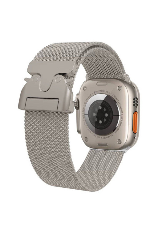 Apple Watch 10 42Mm Zore Krd-25 Metal Hasır Kordon-Gri