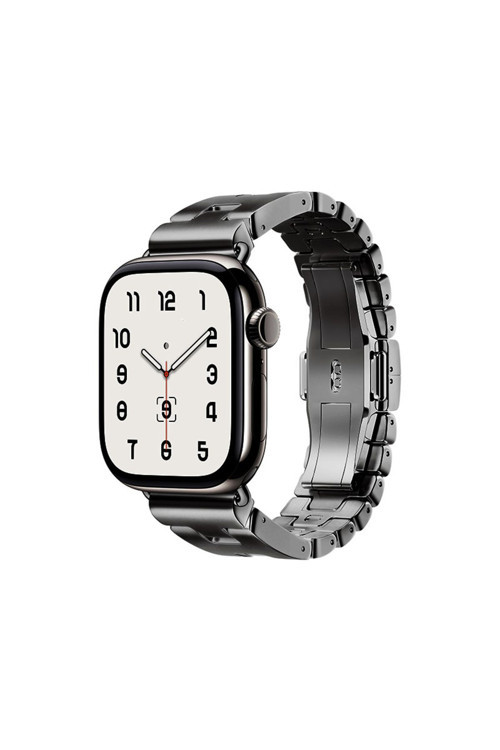 Apple Watch 44Mm Zore Krd-125 Metal Kordon Strap Kayış-Siyah