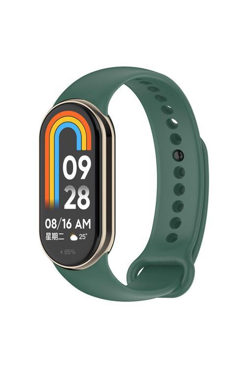 Xiaomi Mi Band 9 Serisi Klasik Kordon Silikon Strap Kayış-Koyu Yeşil
