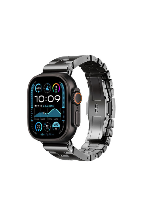 Apple Watch Ultra 49Mm Zore Krd-125 Metal Kordon Strap Kayış-Siyah