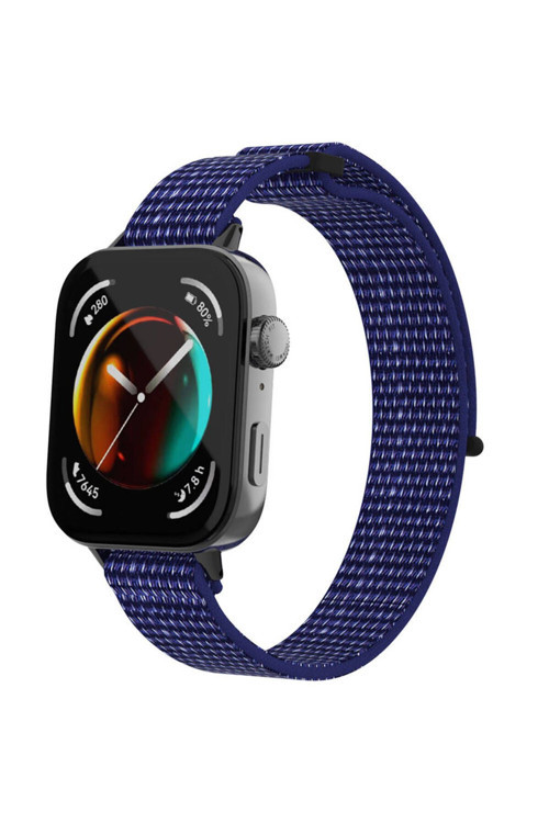 Huawei Watch Fit 3 Zore Krd-03 Hasır Kordon-İndigo