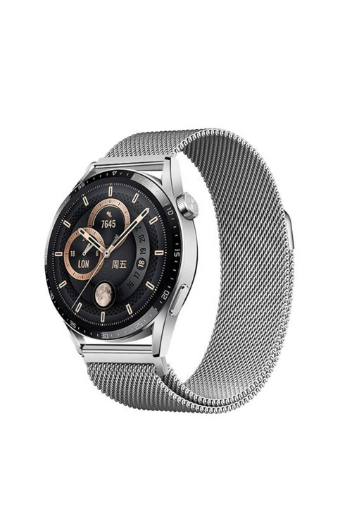 Galaxy Watch 42Mm Zore Band-12 20Mm Metal Hasır Kordon-Gümüş