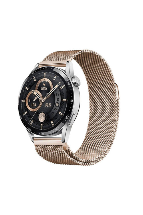 Galaxy Watch 42Mm Zore Band-12 20Mm Metal Hasır Kordon-Rose Gold