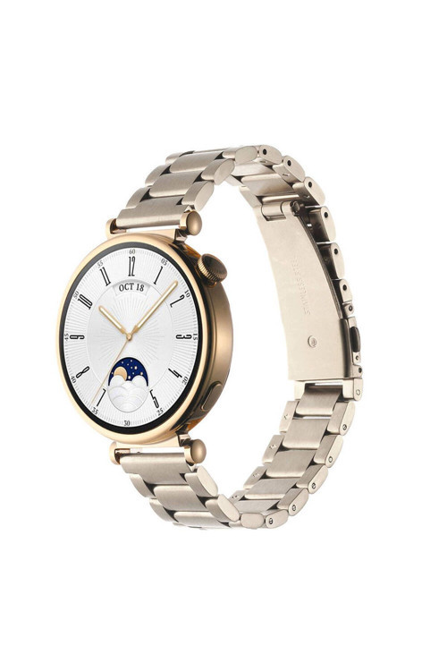 Huawei Gt4 18Mm Uyumlu Krd-04 Metal Zore Kordon-Gümüş