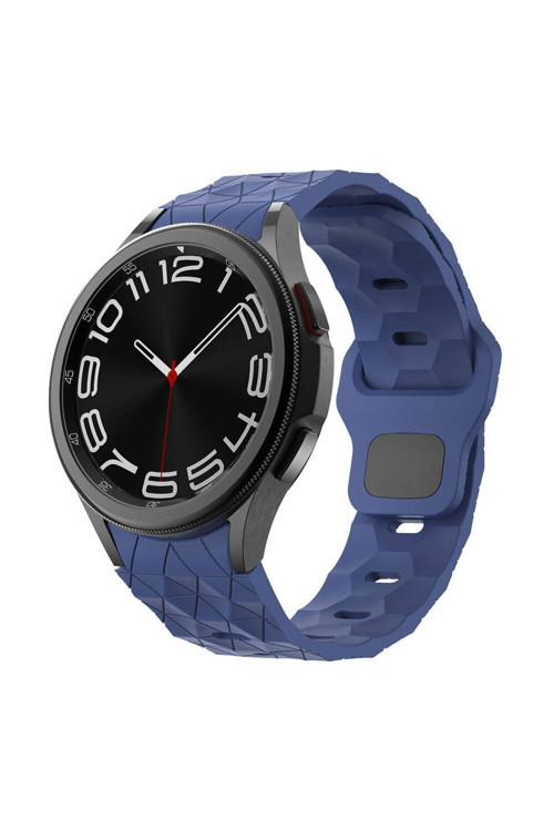 Galaxy Watch 5 Pro 45Mm Zore Krd-116 20Mm Futbol Desenli Spor Tasarımlı Silikon Kordon-Lacivert