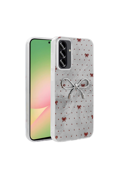 Galaxy A56 Kılıf Kamera Korumalı Figürlü Zore Ponti Silikon Kapak - Açık Mavi