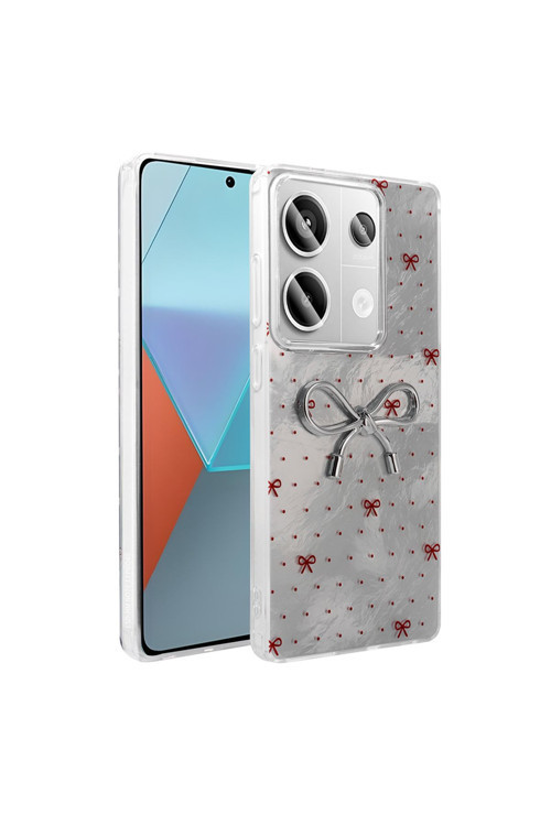 Redmi Note 13 Pro 4G Kılıf Kamera Korumalı Figürlü Zore Ponti Silikon Kapak - Açık Mavi
