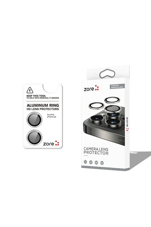 Apple İphone 16 Plus Zore Cl-12 Premium Safir Parmak İzi Bırakmayan Anti-Reflective Kamera Lens Koru