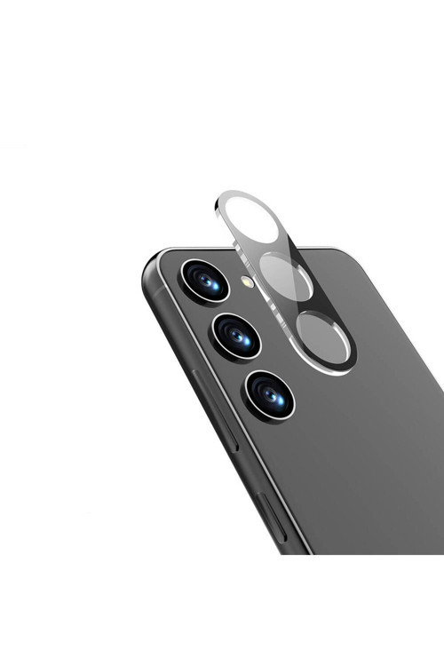 Galaxy S24 Fe Uyumlu 3D Kamera Camı-Siyah
