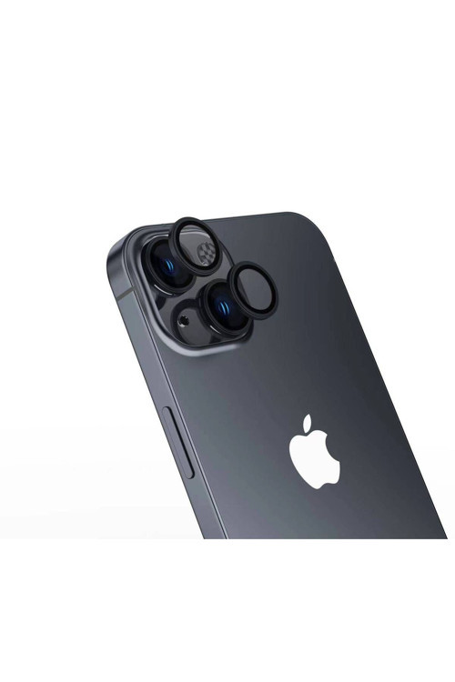 İphone 15 Plus Uyumlu Zore Cl-15 Parmak İzi Bırakmayan Anti-Refnsmive Kamera Koruyucu-Siy