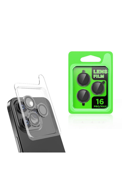 İphone 16 Pro Uyumlu Cl-07 Kamera Lens Koruyucu-Siyah