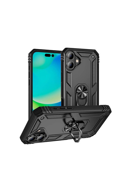 Apple İphone 16 Kılıf Zore Vega Kapak-Siyah