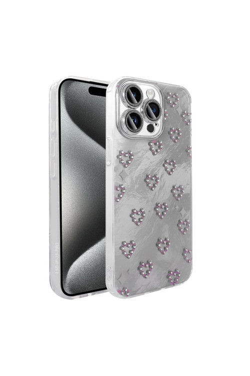 İphone 15 Pro Max Kılıf Kamera Korumalı Figürlü Zore Ponti Silikon Kapak - Beyaz