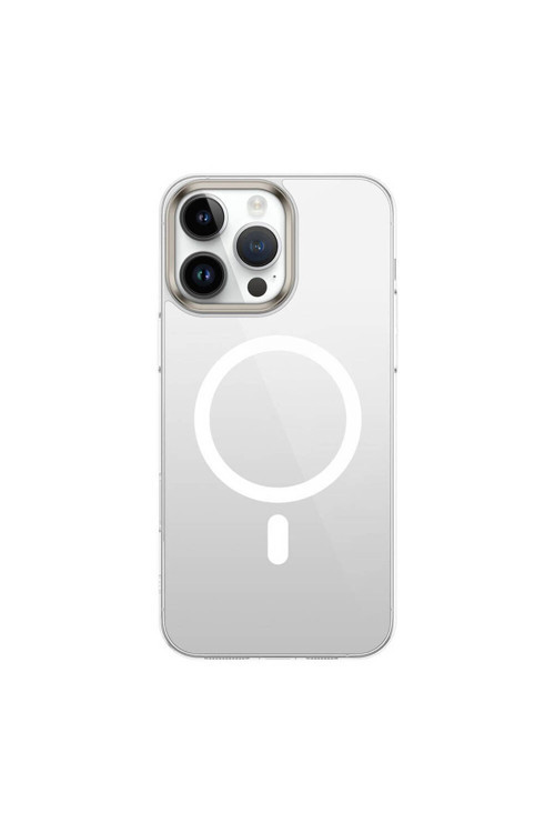 Apple İphone 16 Pro Max Kılıf Magsafe Şarj Özellikli Şeffaf Cam Arka Yüzey Zore G-Glass Kapak-Şeffaf