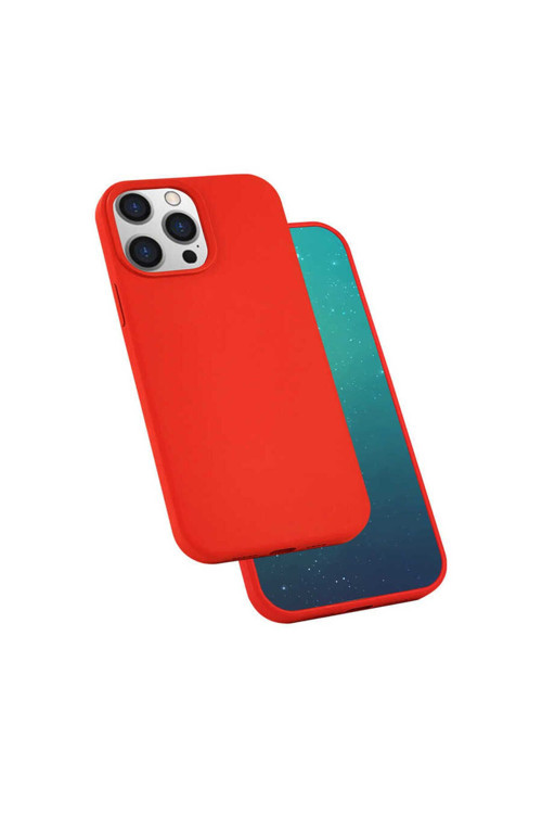 İphone 13 Pro Uyumlu Zore Silk Silikon-Kırmızı